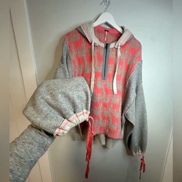 Free People Alpaca My Bags Hoodie Womens XS Sweatshirt Hi Lo Oversize Boho Rare - Picture 10 of 17